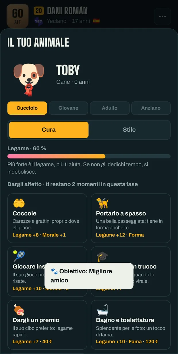 L'animale del calciatore con accessori